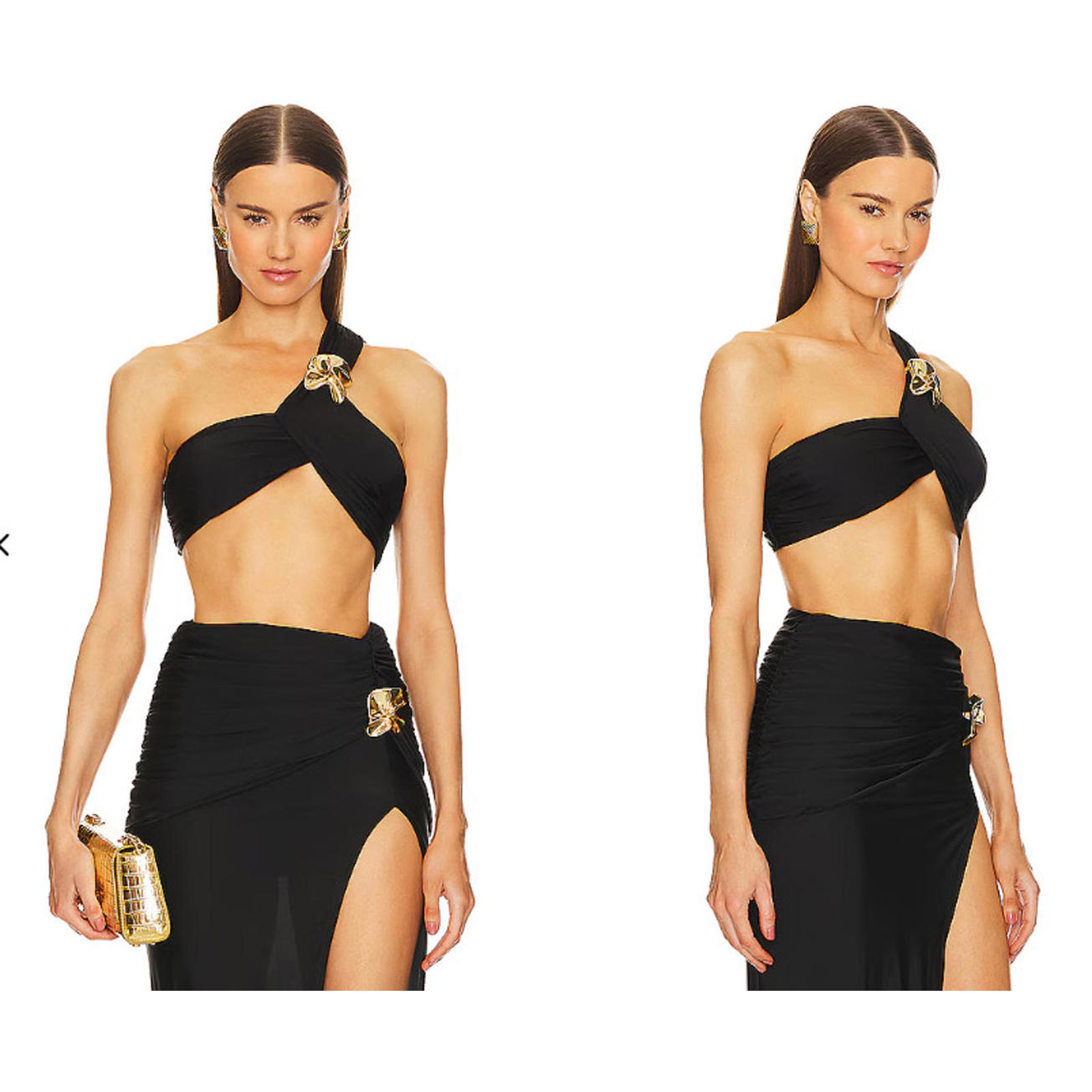 Michael Costello X Revolve Magnolia Top Black Size Xs Nwt $148msrp